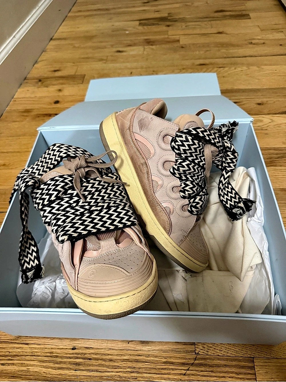 Lanvin Curb Sneaker Women's Pink & Black Sneakers US 39